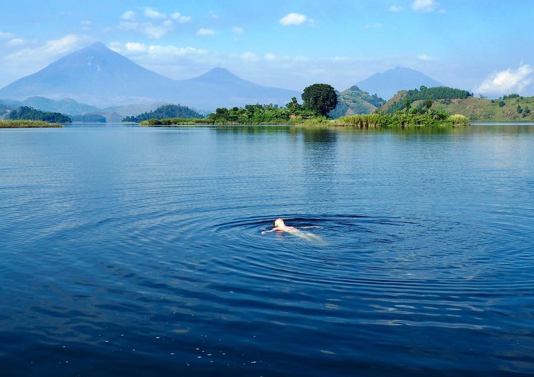 Swimming in the lake