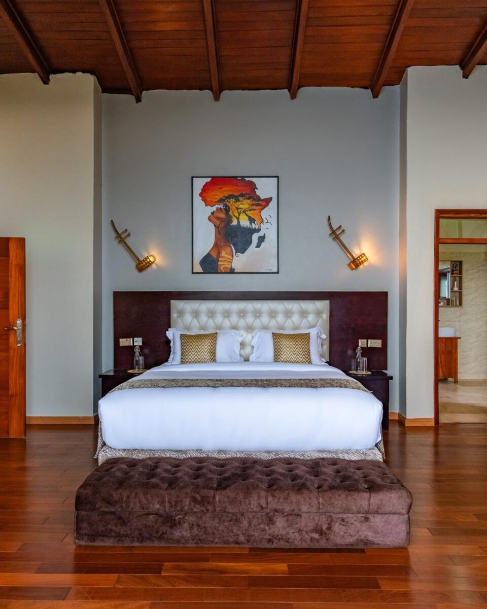 Bed at Gorilla Heights lodge